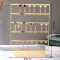 Multi-tier gold metal earring display stand with wood base, 41cm height and 30cm width - 5 Layers / Gold