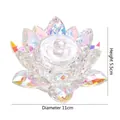 Rainbow lotus crystal nail cup container with lid, diameter 11cm and height 5.5cm - Large Lotus Shaped Crystal Cup