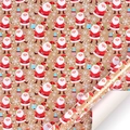 Kraft wrapping paper with Santa Claus and snowflakes pattern for Christmas gifts - Kraft Paper Santa Claus