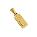 Golden sandblasted rectangular titanium steel pendant featuring a polished letter L - L-Single Pendant