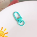 Light blue lobster clasp with 360-degree rotating ring for DIY handmade keychains - Lake Green Iridescent