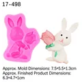 Hasen-Silikonform in Rosa für Osterkuchen und Harzhandwerk mit Tulpen-Details - Stil 3 / Rosa