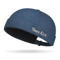 Donkerblauwe denim docker muts met 'Magic Club' borduursel en verstelbare band - Donkerblauw