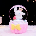 Dreamy Cinnamoroll snow globe music box on pink cupcake base with strawberry details - Medium 80 Light + Music / Pink Cinnamoroll With Strawberry (2428)