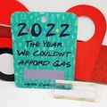 2022 Merry Christmas gas theme money holder card with green festive tree patterns - 2022 Commemorative Style