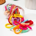 Jar of high elasticity seamless candy color towel scrunchies for daily hair styling - Colorful (50Pcs Jar)