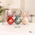 Set di tre renne natalizie colorate in rosso verde e oro champagne lucido - Renna Rosso/Verde 3Pz