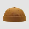 Bonnet docker classique en coton jaune moutarde pour enfants avec design à six panneaux - 52cm (2-5 Ans) / Curcuma