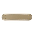 Brown PU leather oval bag base with pre-drilled holes and four metal feet for DIY crochet bags - Gold