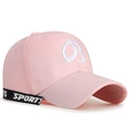 Berretto rosa chiaro con ricamo 3D lettera B e nastro decorativo nero SPORTS - Rosa
