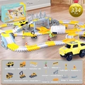 334-piece construction rail car set with electric truck, tracks, and site vehicles - ETC343 Engineering Track Car (English Box 334 PCS)