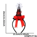 Detailed view of Halloween witch hat headband dimensions 28cm height with weight specs - Spider Web 3D Style