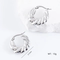 Orecchini a cerchio ritorti irregolari in argento, diametro 21,5 mm e peso 13 g - Stile intrecciato minimalista (Stile 3)