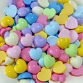 Mini macaron heart-shaped resin charms in mixed pastel colors for DIY nail art - 24# Glossy Heart (Small)