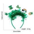 Green St. Patrick's Day headband with clovers, leprechaun hat and rainbow pot decor - Beer Top Hat Rainbow Leprechaun