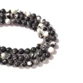 Perles rondes naturelles en jaspe zèbre noir et blanc pour bijoux DIY faits main création - 8mm (environ 47 perles) / Pierre Zèbre Noir et Blanc