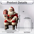 Colorful Santa Claus acrylic standee decoration with size dimensions for holiday display - Seated Santa with Gifts