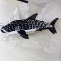 Creative whale shark hair claw clip in black and white acetate with distinctive dots - Black Spotted Shark