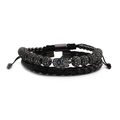 Détail du bracelet perlé Main de Hamsa et de l'ensemble tressé avec zircon bleu - Style A / Canon de fusil