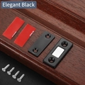 Elegant black magnetic cabinet door catch with 3M adhesive tape and mounting screws - Flat Style / Black