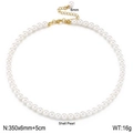Franse vintage 6mm schelpparelketting met goudkleurige sluiting van titanium - Schelpparel Verlengde Kettingstijl (KN202664-Z)