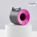 Magnetic hair dryer attachment nozzle in deep grey and vibrant purple finish - Base Holder / Purple