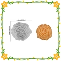 Stampo in silicone per candele a forma di rosa con campione arancione di 6,5 cm - Fiore di Silicone 00206 / Bianco Traslucido