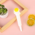 Cute white astronaut squishy decompression pen with yellow helmet detail on pink background - Yellow Astronaut