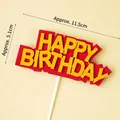 Red and yellow Happy Birthday cake topper sign for baby first year celebration - EVA Orange Red HB