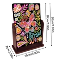 DIY diamond painting vanity mirror with colorful butterfly design, 20cm height specification - Butterfly & Flowers