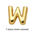 Minimalist gold-plated letter W pendant charm for DIY jewelry, high-gloss polished finish - Letter W