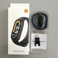 Smart Band 8 fitness tracker set with black watch, blue strap and charging cable - M8 USB Model - Deep Blue (Hryfine)