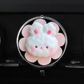 Cute white rabbit car vent clip air freshener with pink flower base on dashboard - White Rabbit Flower (2238-1)