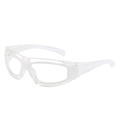 Streamlined PC frame cycling sunglasses in transparent white for outdoor sports - Transparent Frame Clear Lens