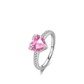 Eleganter Ring aus S925 Sterlingsilber mit funkelndem 2-Karat Herz-Edelstein in Rosa - US Größe 7 / Rosa