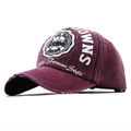 Berretto da baseball vintage bordeaux invecchiato con stemma a stella e ricamo - Taglia unica / Borgogna