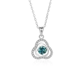 Collier en argent sterling S925 avec un pendentif étincelant en pierre sarcelle - Argent 925 / Moissanite pierre verte or blanc