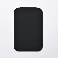 Minimalist portable black folding makeup mirror with soft touch matte silicone finish - Black