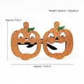 Glittery orange pumpkin glasses with googly eyes for Halloween party, 15.5cm wide prop - Pumpkin Decorative Glasses
