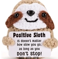 Handmade crochet positive sloth doll with an inspirational card for desk decoration - Sloth