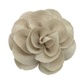 Detailed top view of a 7cm handmade bubble crepe fabric flower accessory in elegant beige - Light Khaki