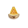 Pizza slice charm bead in golden metal with yellow and red enamel for DIY jewelry making - Yellow Polka Dot/Pizza Slice