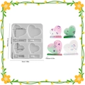 4-link heart photo frame resin silicone mold for DIY crafts with measurement details - 4-Cavity Heart Photo Frame Mold