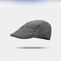Berretto classico con motivo pied-de-poule bianco e nero per uno stile retrò unisex - Taglia unica / Pied-de-poule Grigio