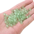 Translucent light green jelly round glass beads for DIY jewelry making in hand - Light Green approx 50pcs/pack