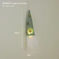 Lighted Christmas gnome plush with green sequin star hat for festive tabletop decor - WZ20002G Hanging Gnome with Light