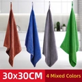 Lot de 4 chiffons microfibres absorbants 30x30CM en marron bleu gris et vert pour ménage - Couleurs Mixtes 30x30CM Épaissi (4 Pièces)