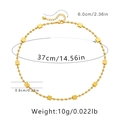 Detailed view of gold plated brass square bead necklace with 37cm length and 6cm extender - KN0174-3/Square Metal Block Ball Chain