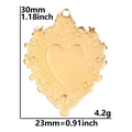 Dimensiones detalladas del colgante de corazón vintage dorado con altura de 30mm y el peso - Solo colgante / Dorado