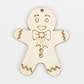 Pendaglio natalizio in legno a forma di omino di pan di zenzero inciso al laser - Omino di pan di zenzero